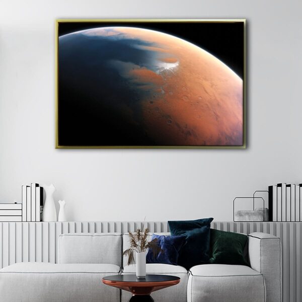 tableau planète mars avec cadre flottant