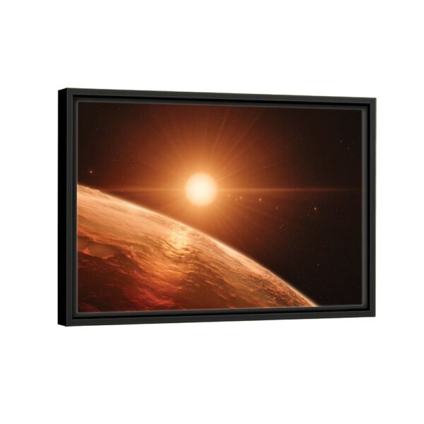 mars sunshine framed canvas black frame