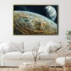 moon craters floating frame canvas