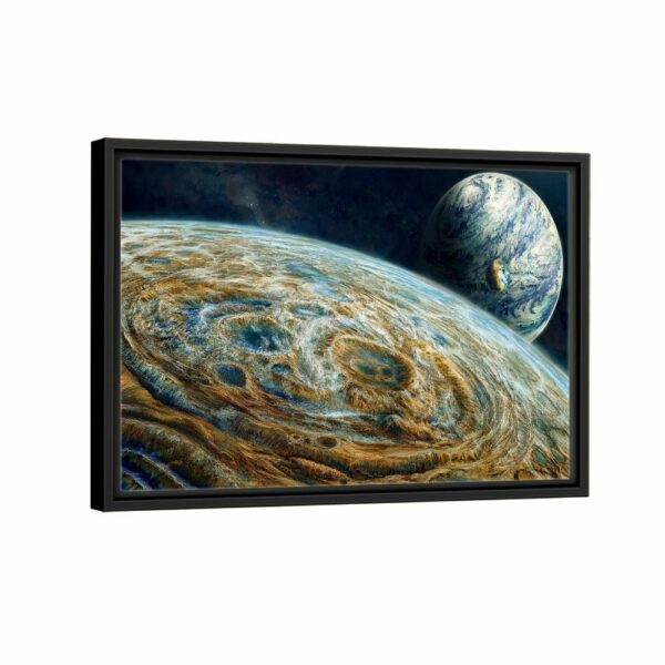 moon craters framed canvas black frame