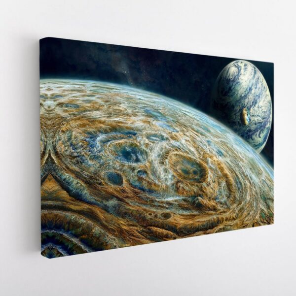 moon craters stretched canvas