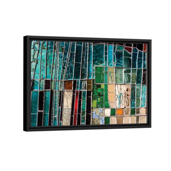 mosaic windows framed canvas black frame