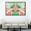 multicolor fractal floating frame canvas