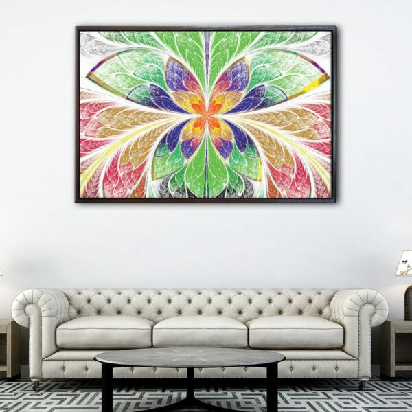 multicolor fractal floating frame canvas