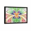 multicolor fractal framed canvas black frame