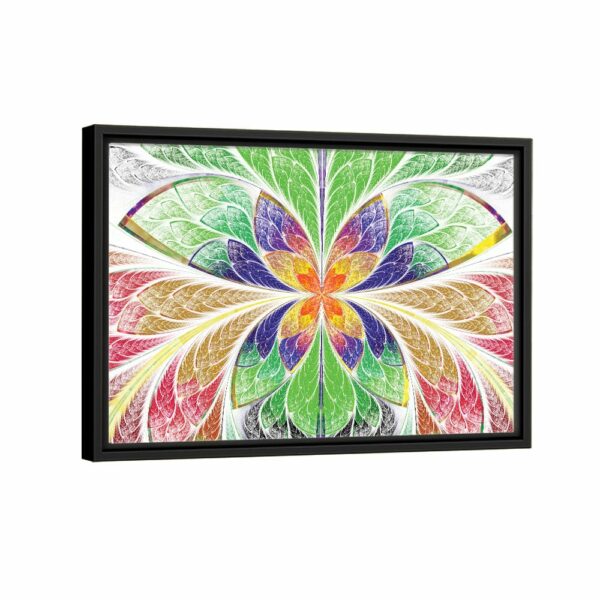 multicolor fractal framed canvas black frame