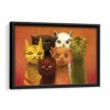 nursery cats framed canvas black frame