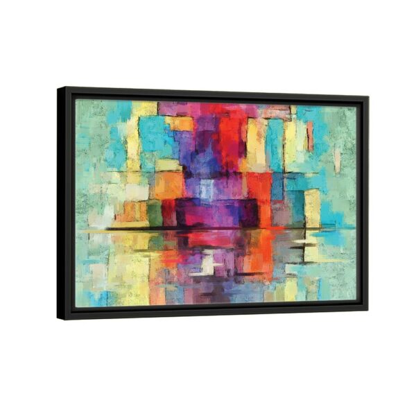 oil squares framed canvas black frame