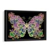 rainbow butterfuly framed canvas black frame