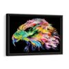 rainbow eagle framed canvas black frame