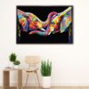 rainbow elephants floating frame canvas