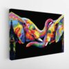 rainbow elephants stretched canvas