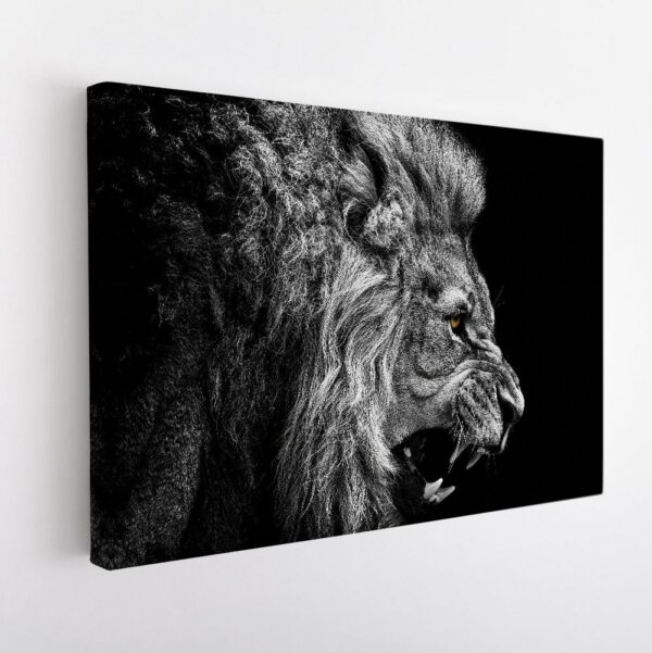  tableau sur toile imprimée lion en noir et blanc