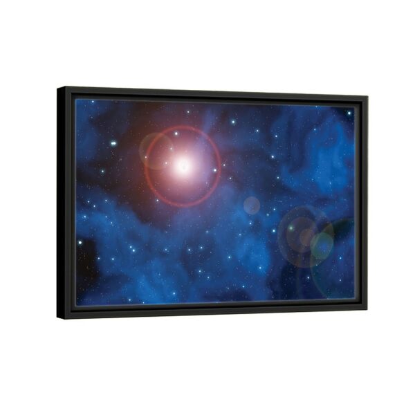 starry space framed canvas black frame