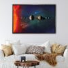 sun and planets floating frame canvas