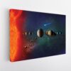 sun and planets stretched canvas