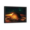 surreal planet framed canvas black frame