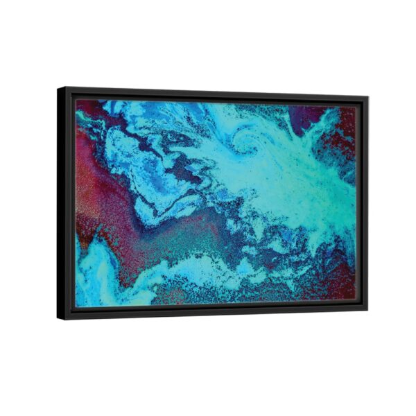 tableau marbre turquoise avec cadre noir