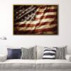 usa vintage flag floating frame canvas