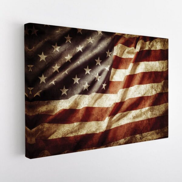 usa vintage flag stretched canvas