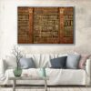 vintage bookshelf floating frame canvas