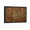 vintage bookshelf framed canvas black frame