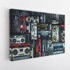 vintage boombox stretched canvas