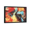 warm brush strokes framed canvas black frame