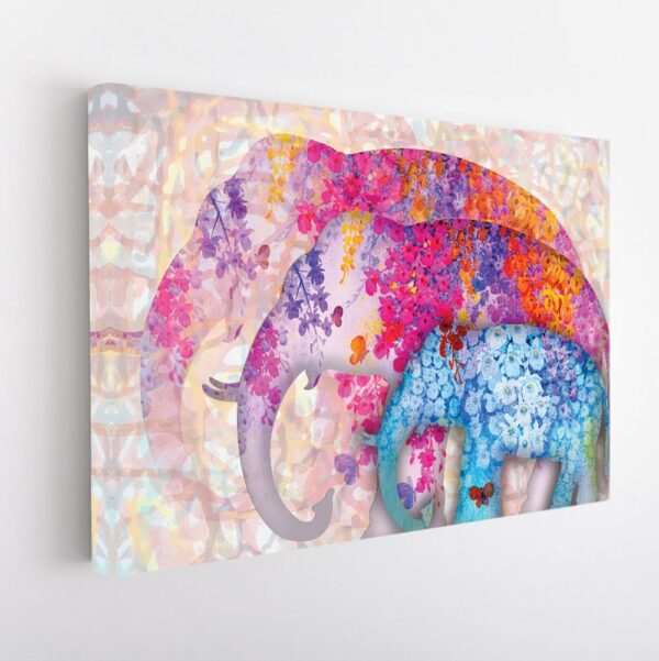 watercolor elephants stretched canvas