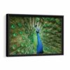 wonderful peacock framed canvas black frame