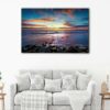 1 panels beach sunrise canvas art