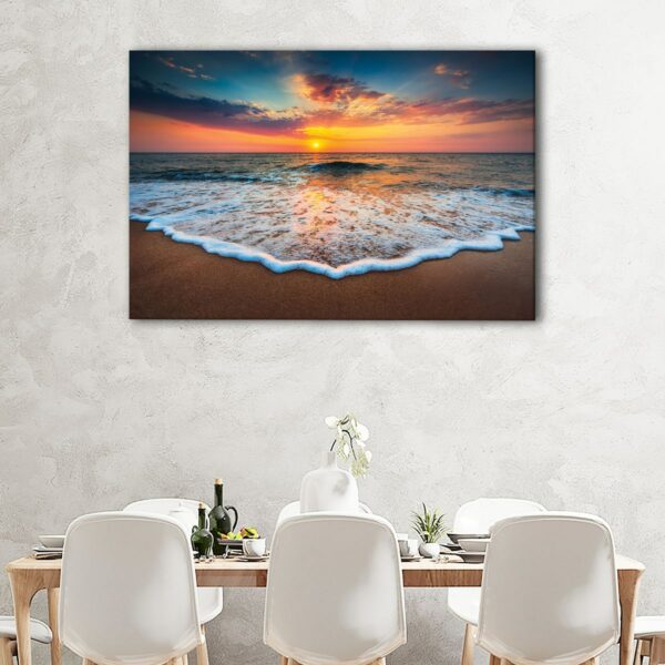 1 panels beach sunset canvas art