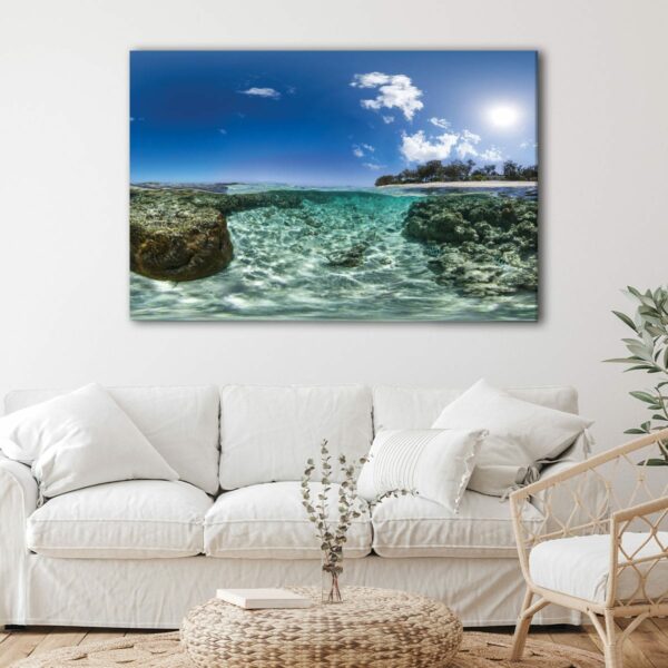 1 panels beach with rocks canvas art