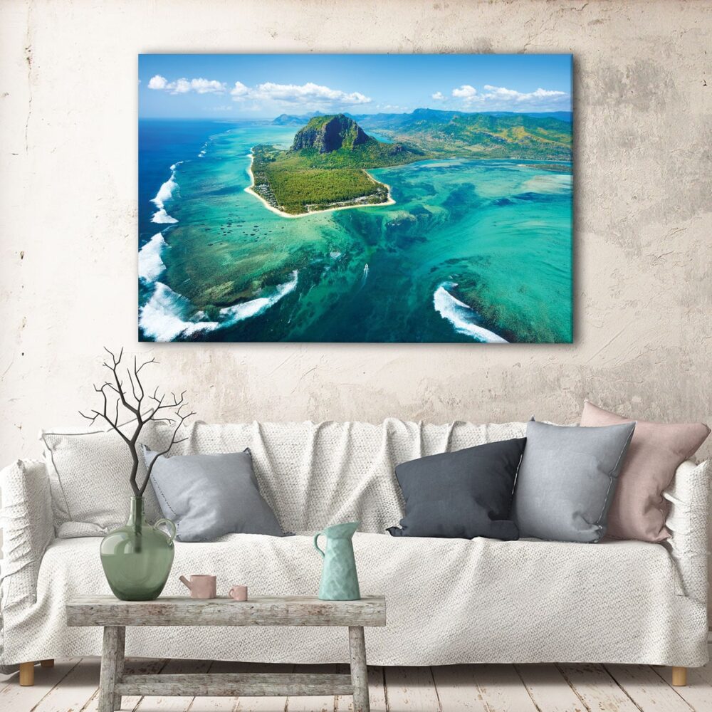 1 panels island aerial view canvas art