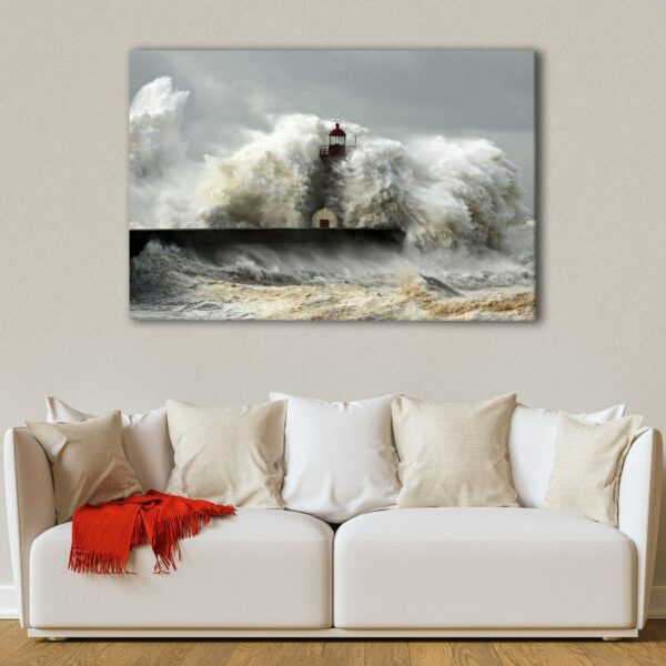 1 panels lighthouse fighting storm canvas art