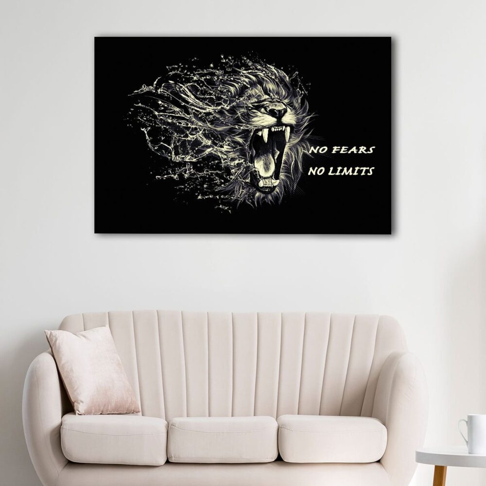 1 panels no fear quote canvas art