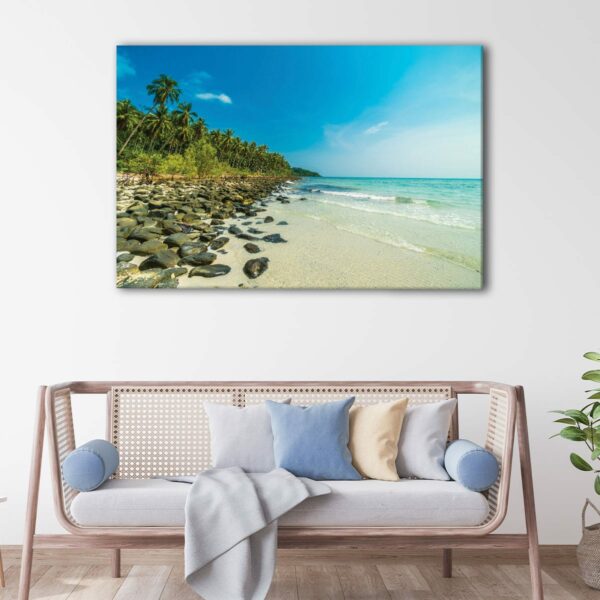 1 panels rocky beach canvas art