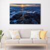 1 panels rocky beach sunrise canvas art