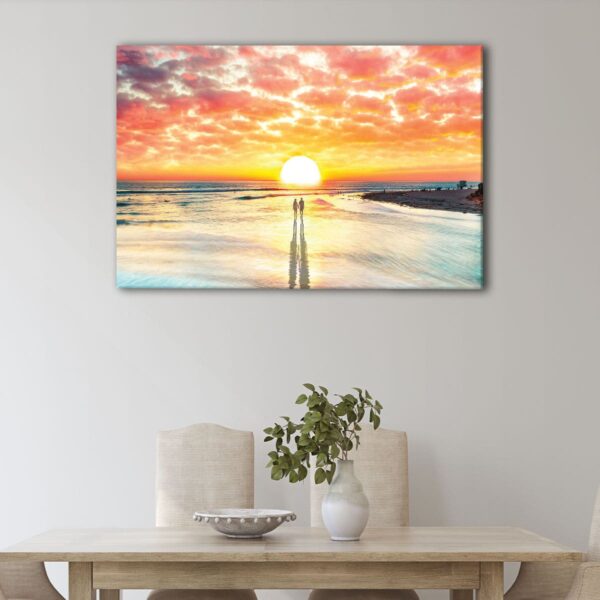 1 panels romantic beach sunset canvas art