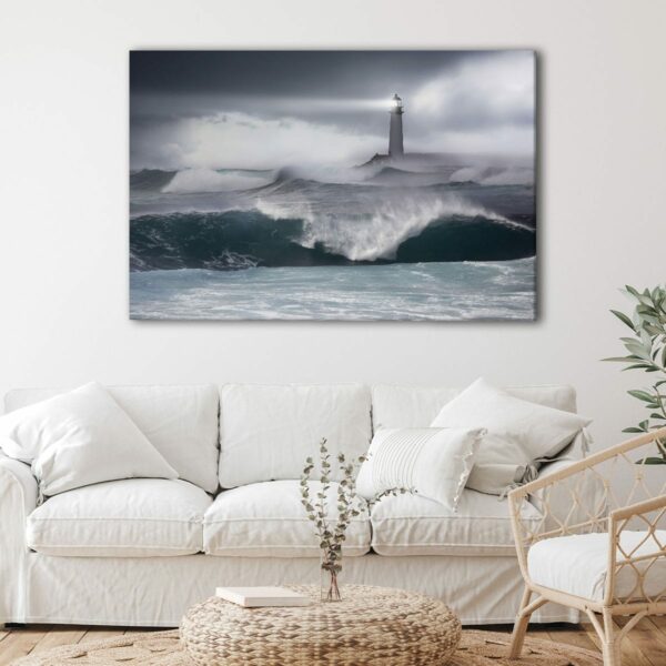 1 panels stormy lighthouse canvas art