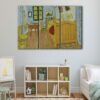 3 panels Bedroom in Arles canvas art