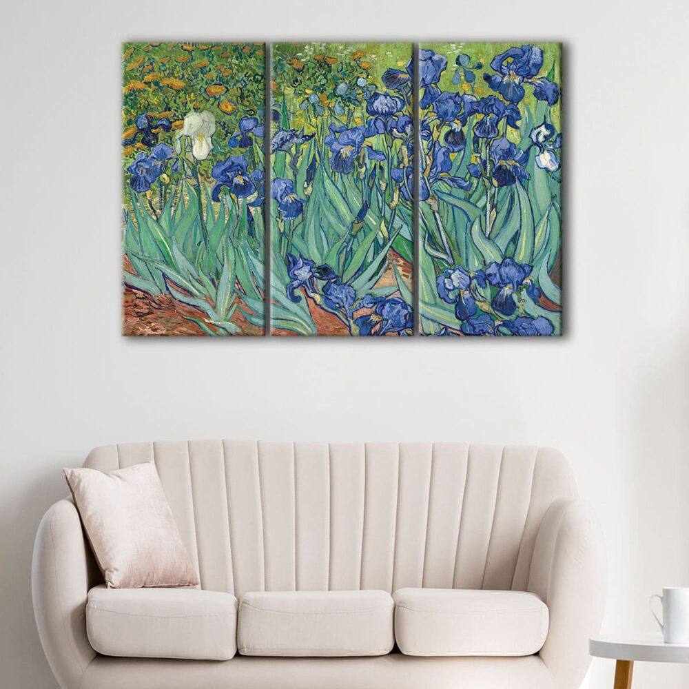 3 panels Irises canvas art