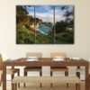 3 panels beach under the hill canvas art