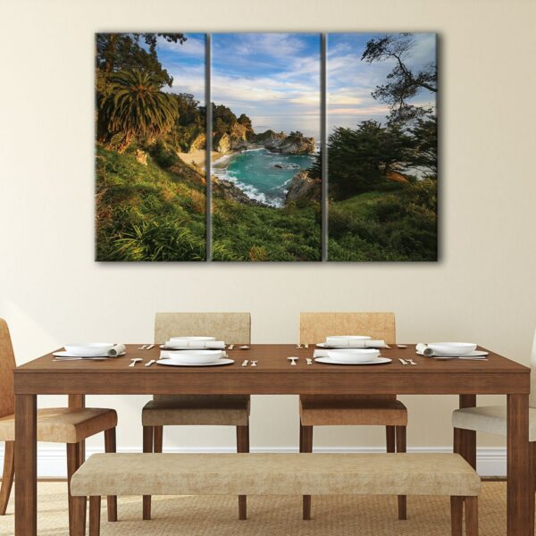 3 panels beach under the hill canvas art