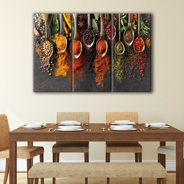 3 panels kitchen spice canvas art