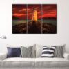 tableau tryptique phare rouge