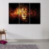 3 panels lion face abstract canvas art
