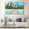 3 panels maldives beach canvas art