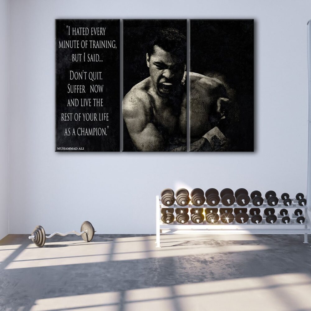 3 panels muhammad ali quote canvas art