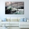 3 panels ocean storm canvas art